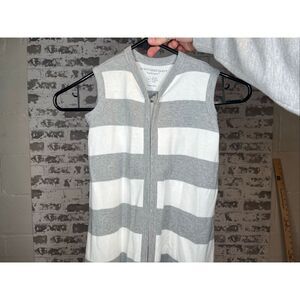 Burt’s bee baby | striped gray and white sleeping suit